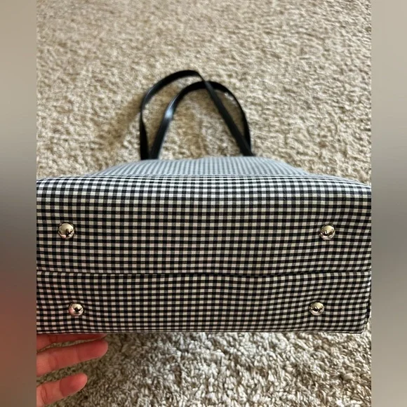 Talbots Black and White Checkered shoulder Bag VTG Gingham Shoulder Bag - Picture 3 of 9